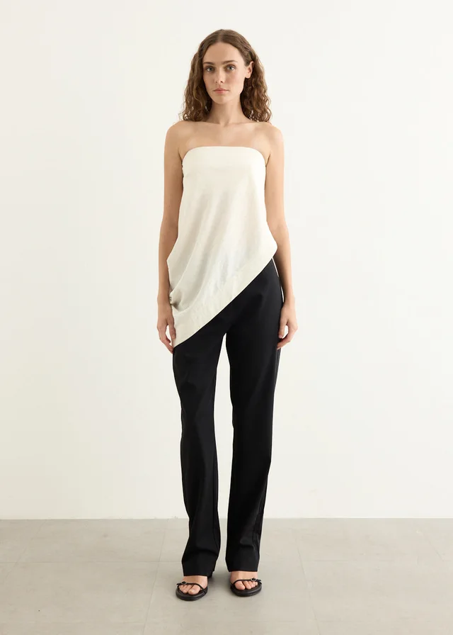 St Agni Cloud Asymm Drape Top in Off White, image 1 of 1 from Incu