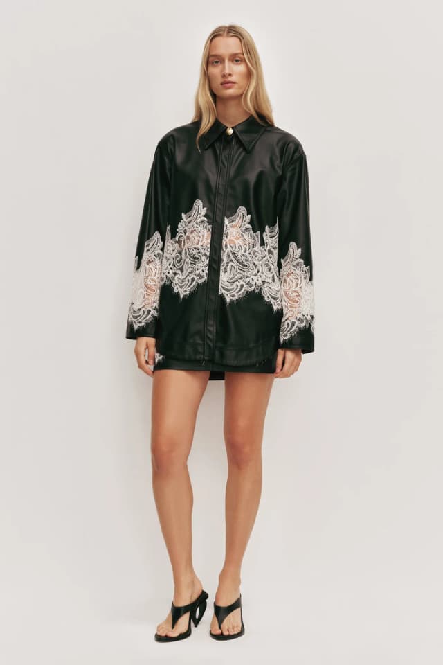 AJE Ariella Shirt in BLACK/IVORY, image 1 of 1 from Aje