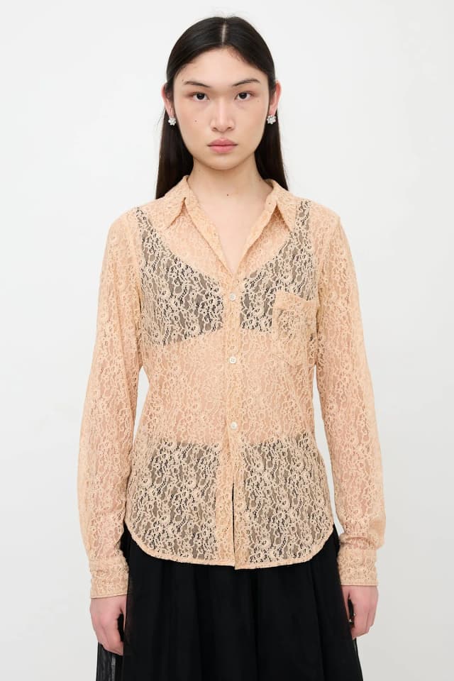 Comme des Garçons Lace Button Up Shirt from VSP Consignment, photo 1 of 1