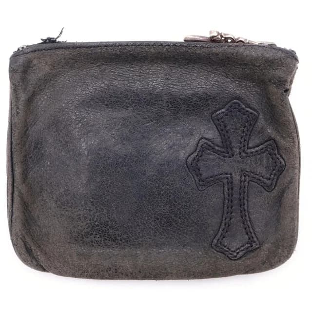 Chrome Hearts Zpr Chng Purse Cross Patch Change Leather Coin Case Black in Black Leather from The Reluxe, photo 1 of 1
