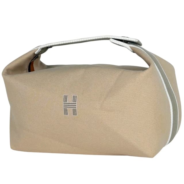 Hermès Bride-A-Brac GM Pouch Logo Handbag Cotton Beige in Beige Leather from The Reluxe, photo 1 of 1
