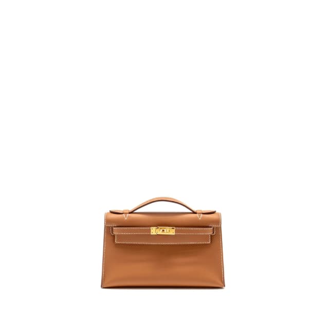 Hermès Kelly Pochette Swift Gold GHW Stamp K in Gold Swift leather from EMIER, photo 1 of 1