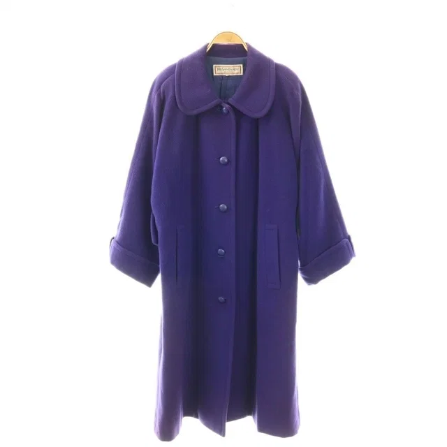 Saint Laurent Yves Satin Coat Long Wool M Purple in Purple Satin from The Reluxe, photo 1 of 1