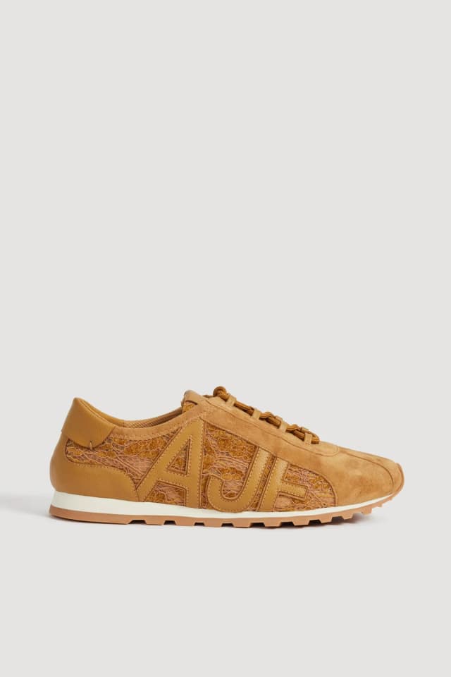 AJE Valli Lace Logo Trainer in VELVETINE, image 1 of 1 from Aje