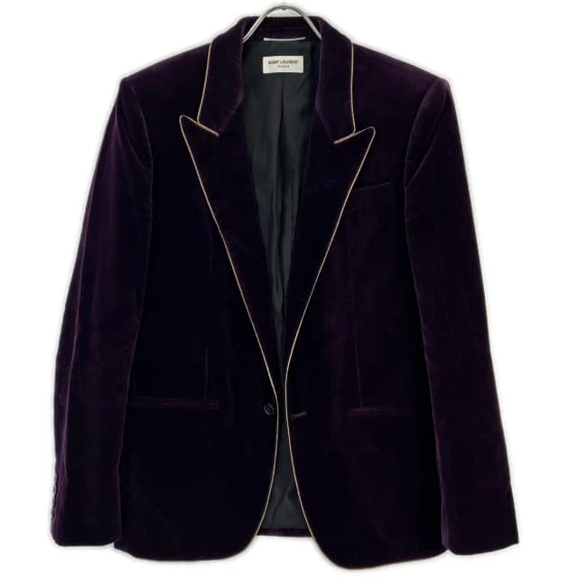 Saint Laurent Purple Velour Peak Lapel Pie Ring Tailored Jacket 48 in Purple from The Reluxe, photo 1 of 1