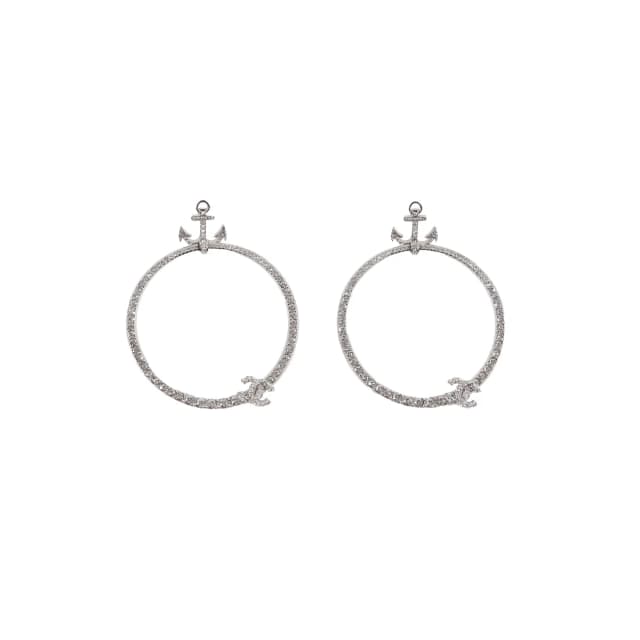 Chanel Metiers D'art Paris Hamburg 2017/18 Crystal Anchor Hoop Earrings Costume Jewellery from The Purse Affair, photo 1 of 1