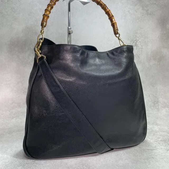 Gucci Shoulder Bag 2-Way Bamboo Black Leather in Black Leather from The Reluxe, photo 1 of 1