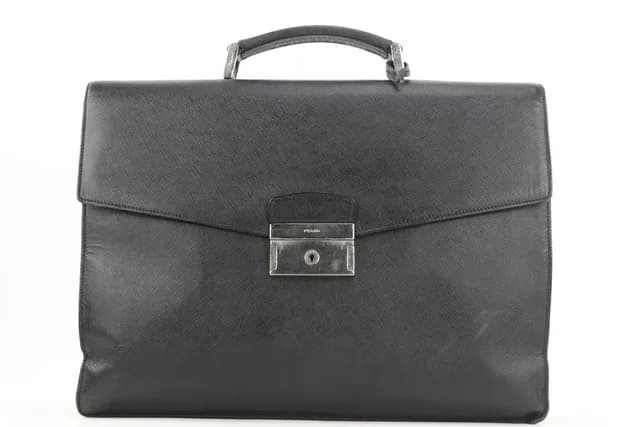 Prada Black Saffiano Briefcase Bag Attache in Black Saffiano leather from Bagriculture, photo 1 of 1