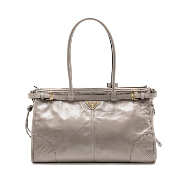 Prada Bonnie Large Handbag Calfskin Grey GHW in Grey Calfskin from EMIER, photo 1 of 1