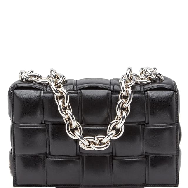 Bottega Veneta Padded Cassette Chain, Black/Silver, image 1 of 1 from Cultstatus