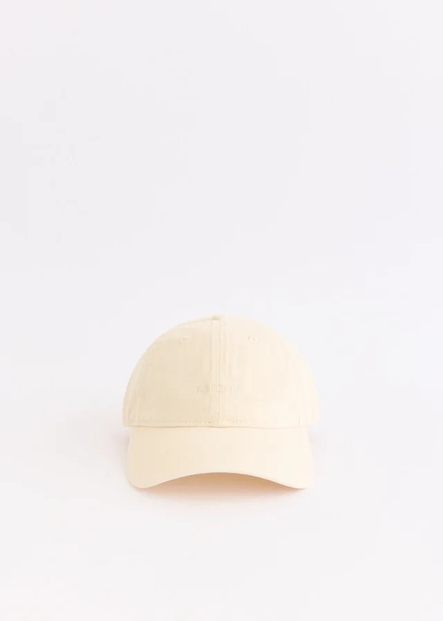 Toteme Leather-Trim Cotton Cap in PEBBLE, image 1 of 1 from Incu