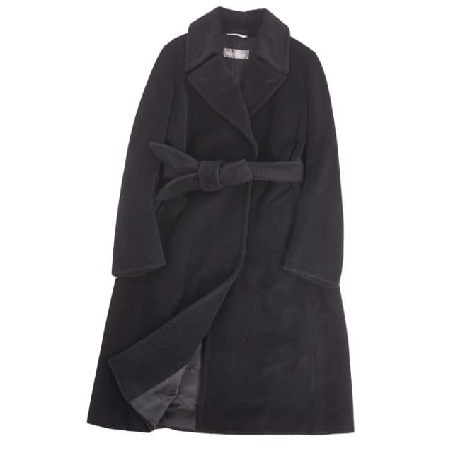 Max Mara Angora Coat Long in Black Wool from The Reluxe, photo 1 of 1