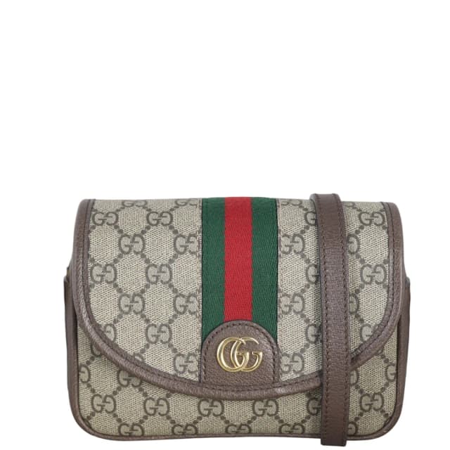 Gucci Ophidia GG Supreme Flap Shoulder Bag Mini in Coated canvas from Luxe.It.Fwd, photo 1 of 1