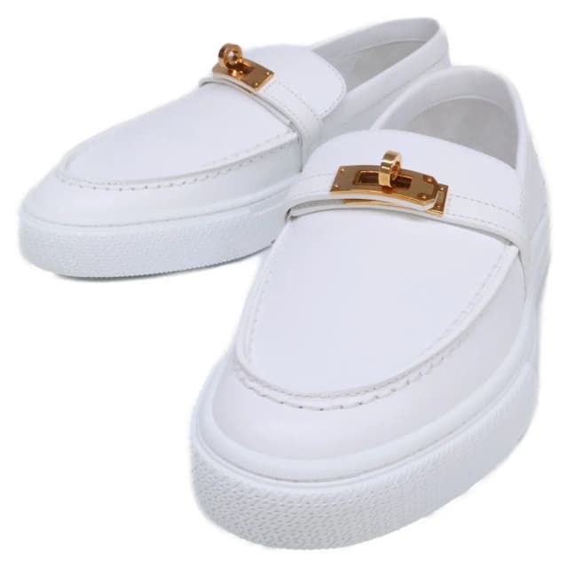 Hermès Game Kelly Buckle Slip-on Slippers in Leather from The Reluxe, photo 1 of 1