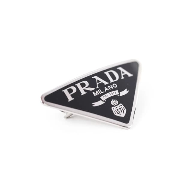 Prada Triangle Logo Plaque Hair Clip Black in Black from The Purse Affair, photo 1 of 1