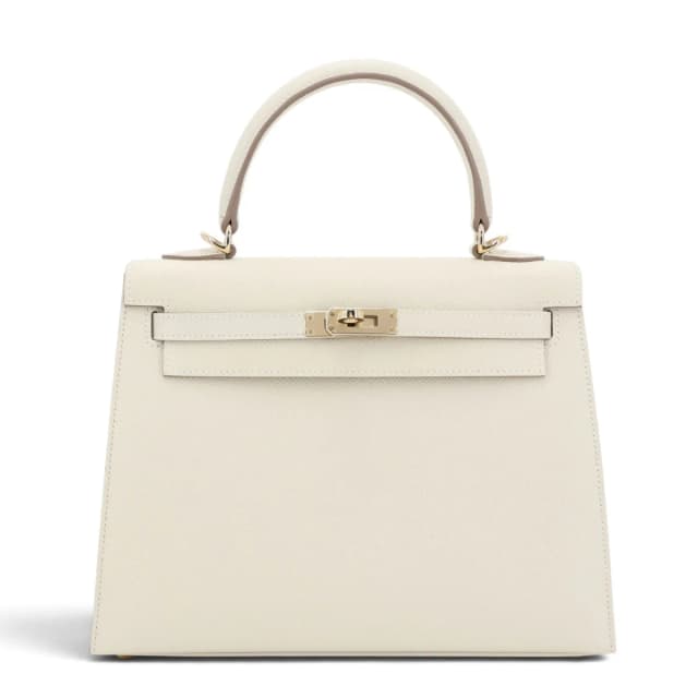 Hermès Kelly 25 Sellier Craie (10) in White Epsom leather from Ginza Xiaoma, photo 1 of 1