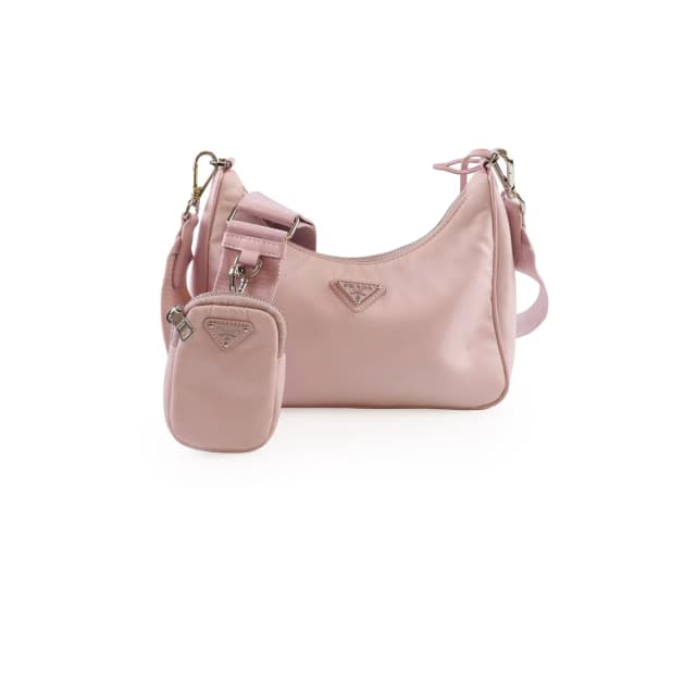 Prada Mini Re-edition 2000 Crossbody Pale Pink in Pink Nylon from The Purse Affair, photo 1 of 1