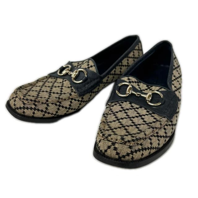 Gucci GG Canvas Leather Horsebit Loafers in Canvas from The Reluxe, photo 1 of 1