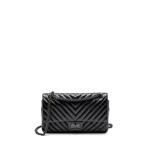 Chanel Small 2.55 Reissue Double Flap Bag Chevron Aged Calfskin So Black in Black Calfskin from EMIER, photo 1 of 1