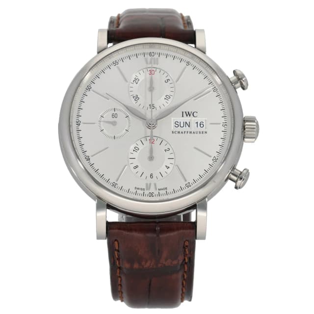 IWC Portofino Chronograph IW391027 42mm Stainless Steel Watch in Leather from H&T, photo 1 of 1