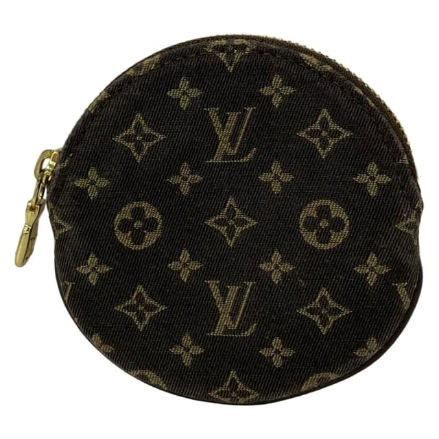Louis Vuitton Coin Purse Monogram Mini Lin Porte Monnaie Rond Ebene Cotton in Brown Canvas from The Reluxe, photo 1 of 1