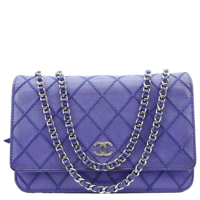 Chanel Fancy CC Quilted Calfskin Leather Wallet On Chain Bag Blue in Blue Calfskin from Dallas Designer Handbags, photo 1 of 1