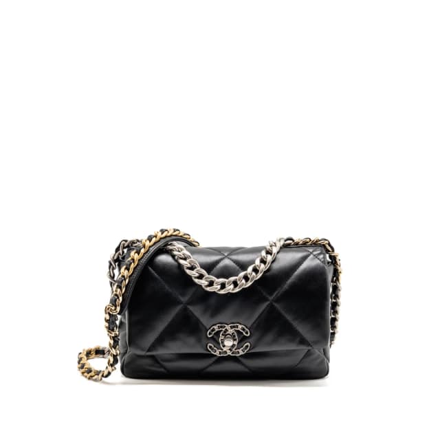 Chanel Small 19 Bag Lambskin Black multicolour Hardware (Microchip) in Black Lambskin from EMIER, photo 1 of 1