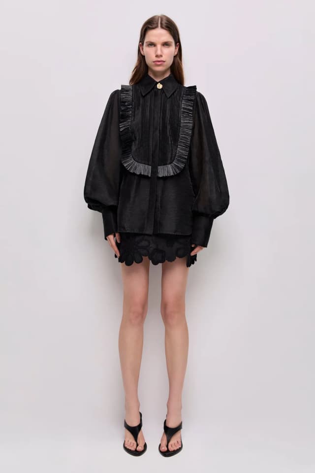 AJE Perilla Shirt in BLACK, image 1 of 1 from Aje
