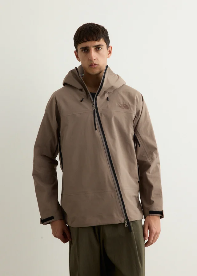 The North Face Asymmetric Zip Hardshell Jacket in MCHABRWN, image 1 of 1 from Incu