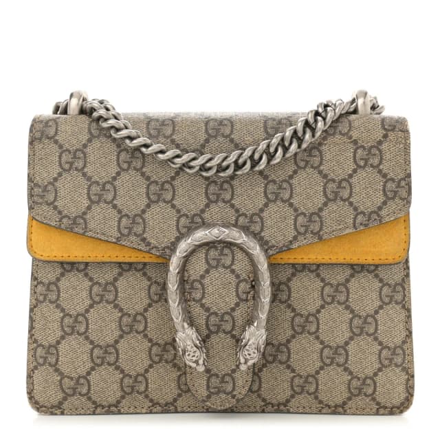 Gucci Mini Dionysus GG Supreme Coated Canvas Bag - Beige & Yellow in Beige Coated canvas from H&T, photo 1 of 1