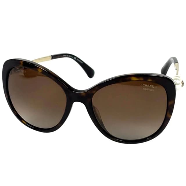 Chanel Sunglasses CC Logo Acetate Faux Pearl Brown Eyewear in Brown from The Reluxe, photo 1 of 1