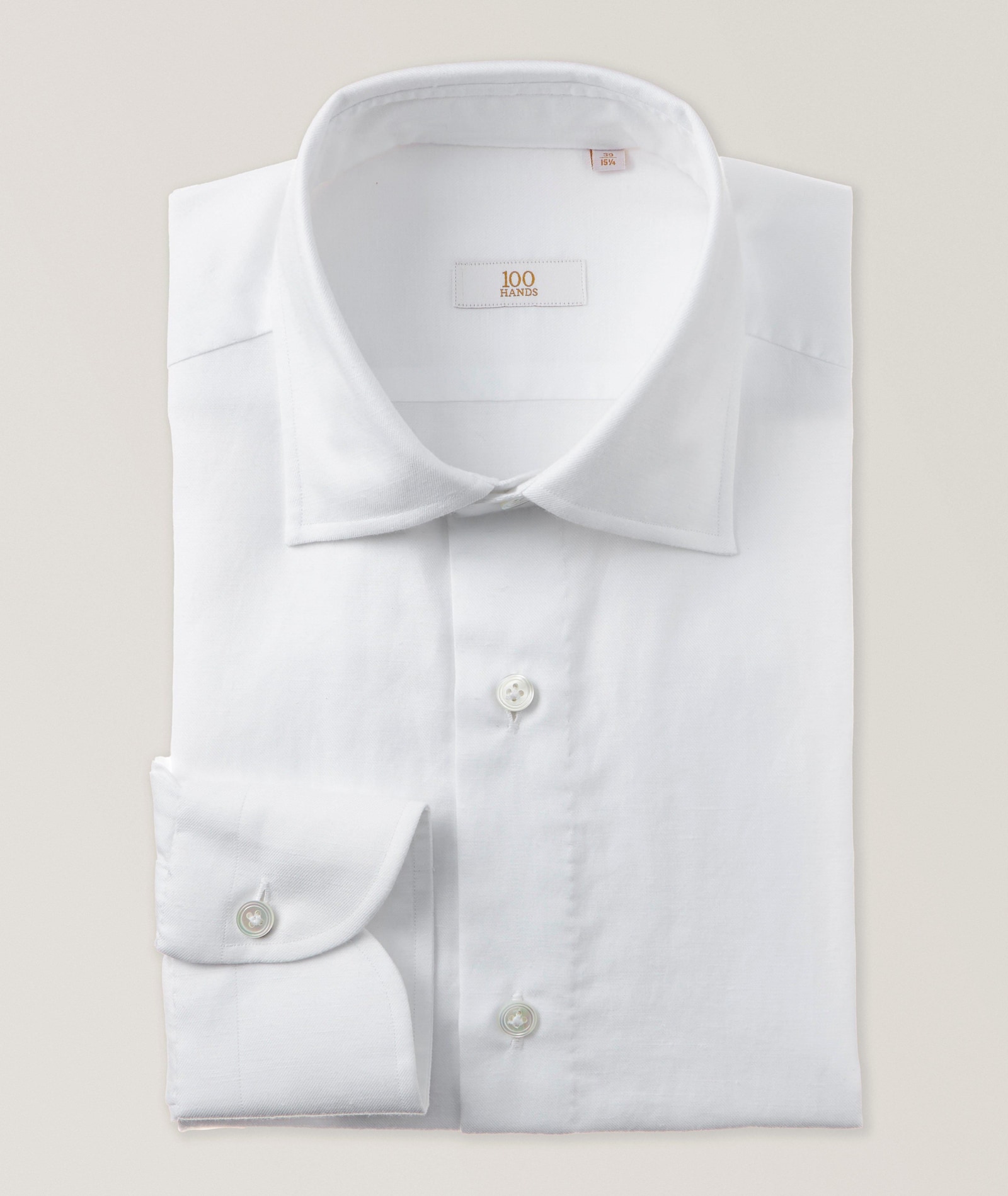 Linen-Cotton Dress Shirt in White, image 1 of 1 from Harry Rosen