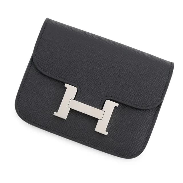 Hermès Wallet Constance Slim Black Silver Epsom in Black Epsom leather from The Reluxe, photo 1 of 1