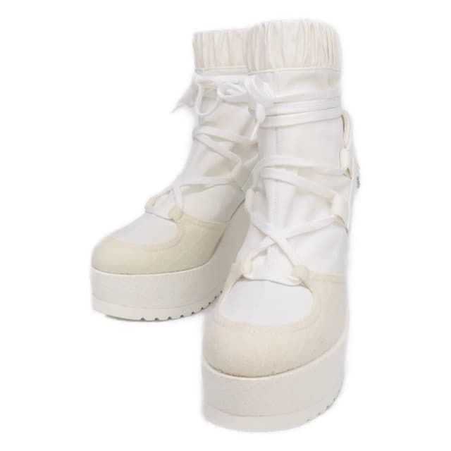 Chanel 19k CC Logo Lace Up Heels Short Boots in Leather from The Reluxe, photo 1 of 1