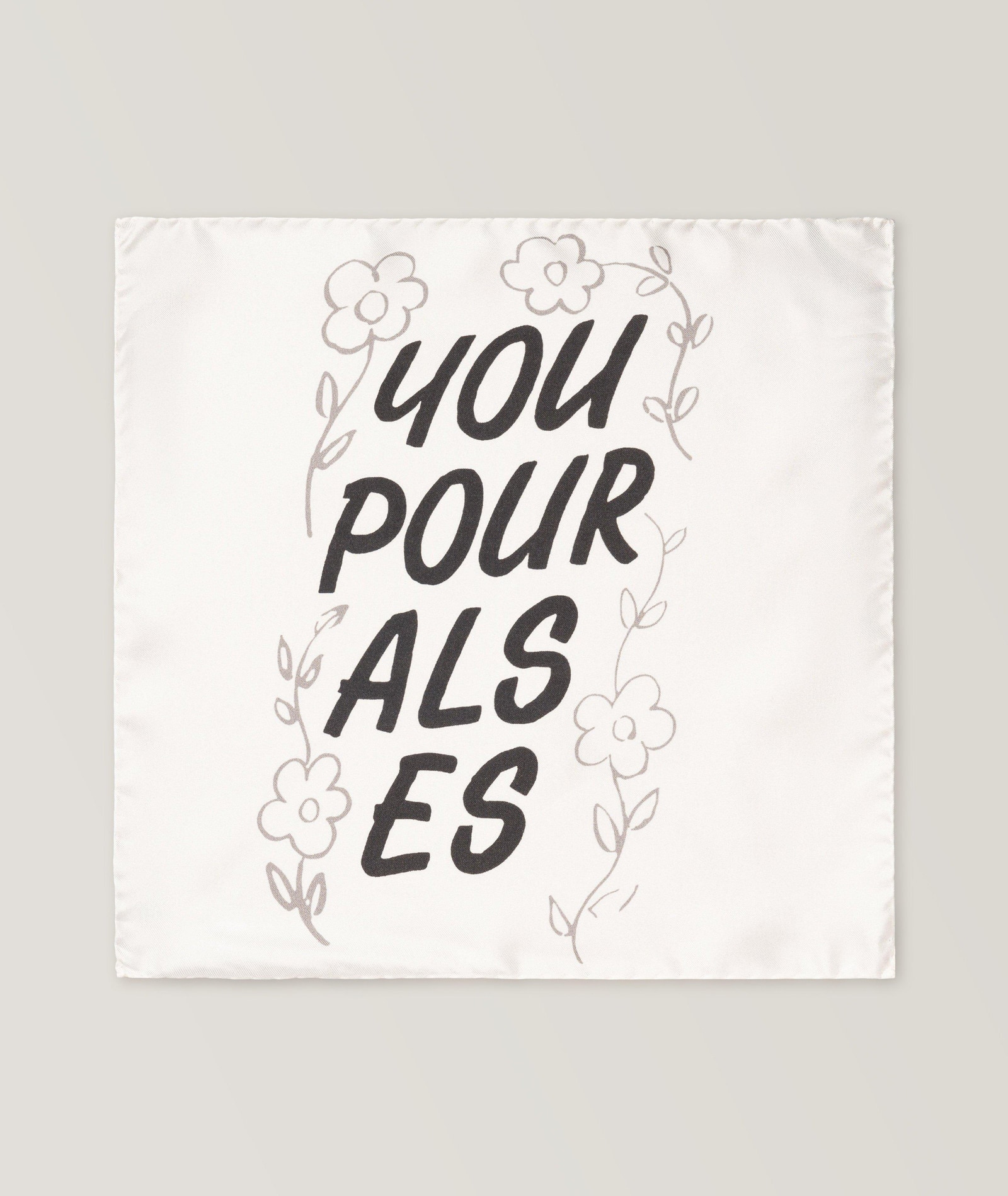 Eton The Beatles Collection "You Pour Al Es" Silk Pocket Square in White 100% silk, image 1 of 1 from Harry Rosen