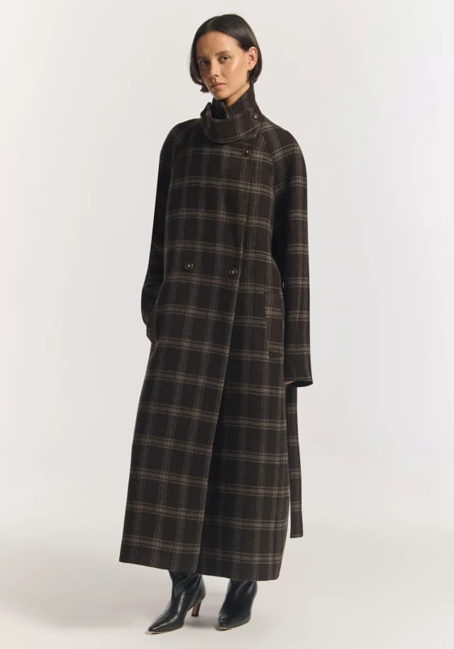 VIKTORIA & WOODS Hemingway Wool Coat in FAST LANE CHECK, image 1 of 1 from Viktoria & Woods