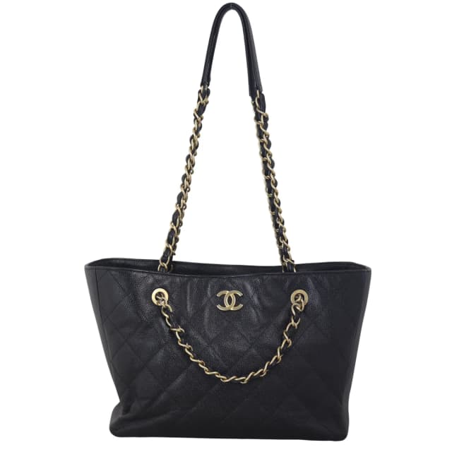 Chanel CC Trapezoid Chain Shopping Tote Small in Caviar leather from Luxe.It.Fwd, photo 1 of 1