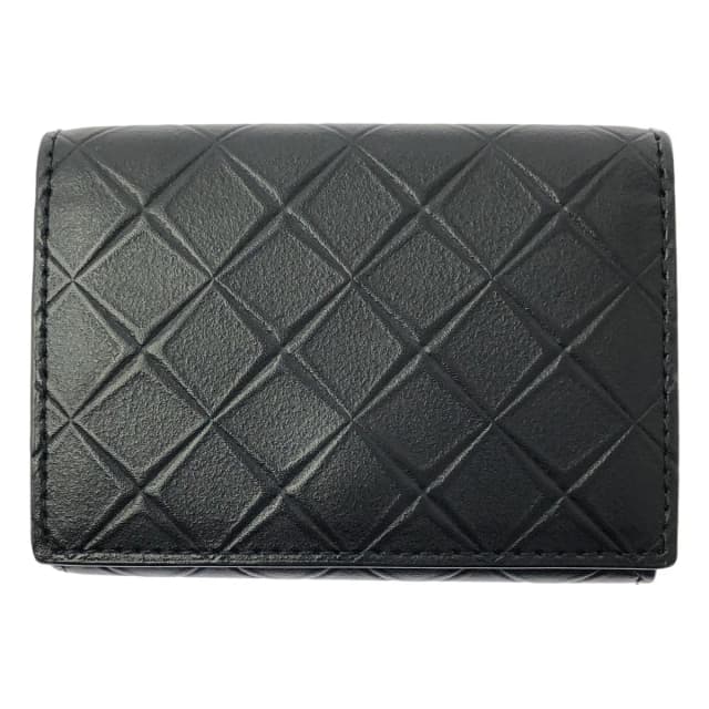 Bottega Veneta Leather Embossed Intrecciato Compact Wallet Black in Black Woven leather from The Reluxe, photo 1 of 1