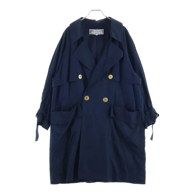 Saint Laurent Jacket Navy with Fur Liner 40 in Navy Silk from The Reluxe, photo 1 of 1