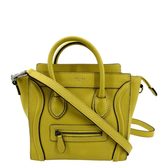 Celine Nano Luggage Calfskin Leather Shoulder Bag Citron in Calfskin from Dallas Designer Handbags, photo 1 of 1