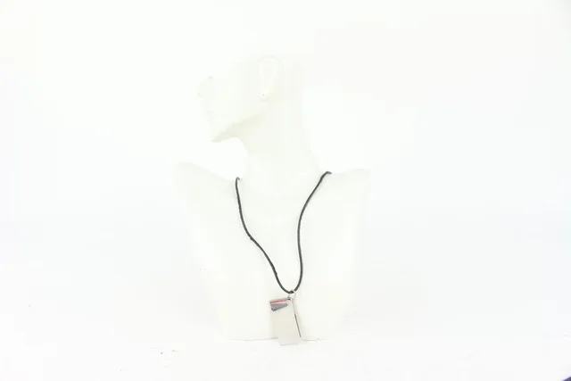 Hermès Black x Silver Pendant Necklace in Black Leather from Bagriculture, photo 1 of 1