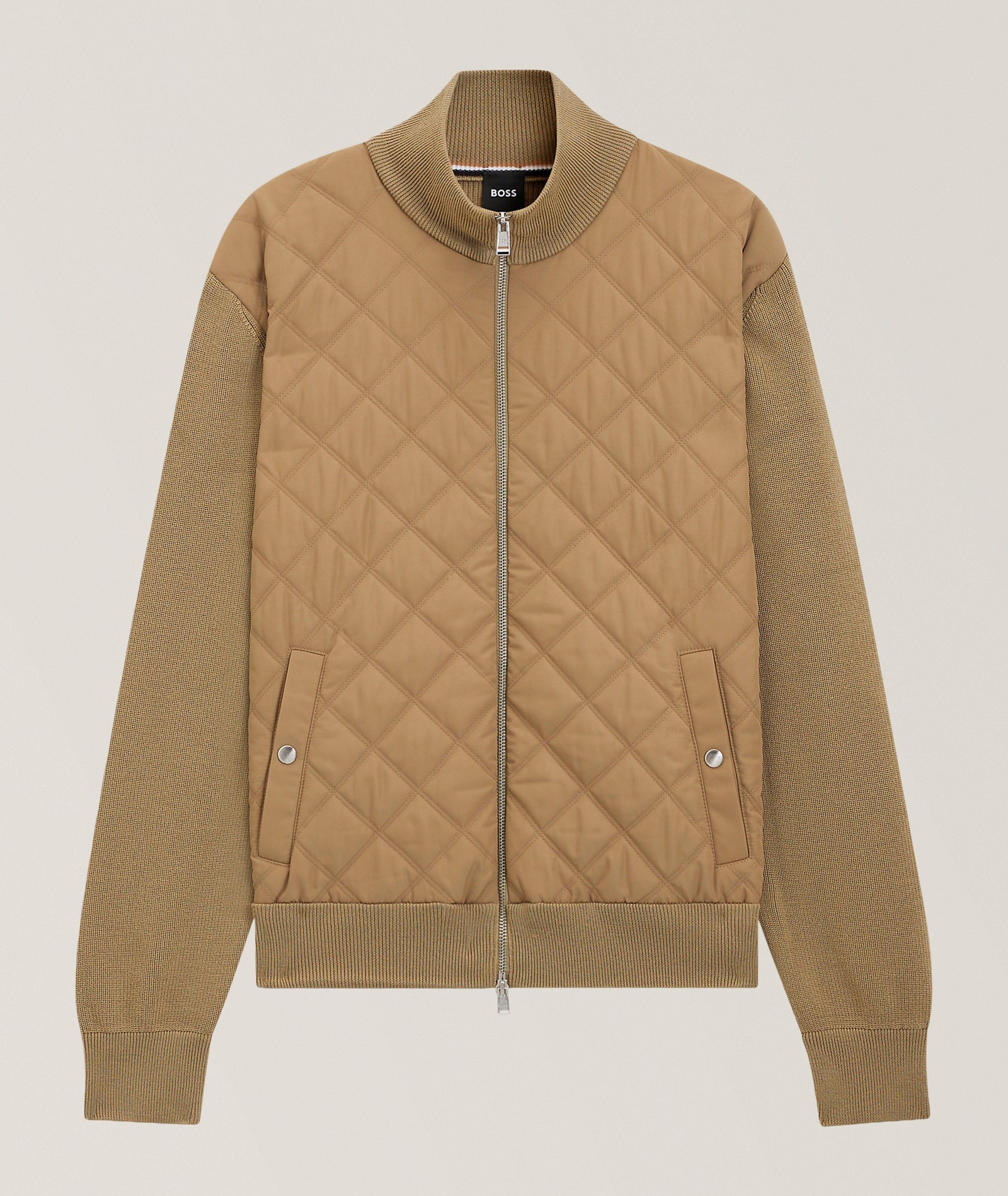 BOSS Ubon Quilted Wool Hybrid Jacket in Green, image 1 of 1 from Harry Rosen