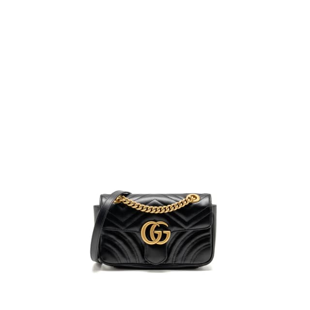 Gucci Small GG Marmont Shoulder Bag Matelassé Chevron Leather Black GHW in Black Leather from EMIER, photo 1 of 1