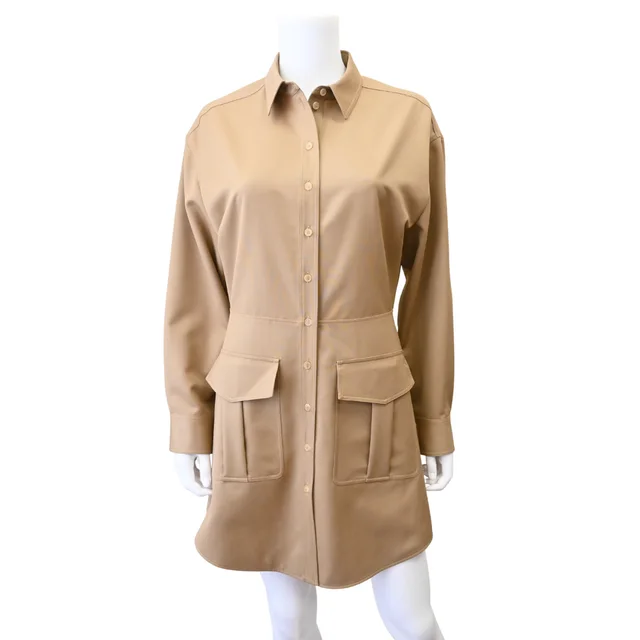 Celine Sand Wool Mini Shirt Dress in Wool from Clotheshorse Anonymous, photo 1 of 1