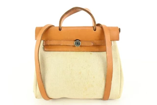 Hermès Beige x Brown Sac a Dos Herbag Backpack 2-in-1 in Brown Canvas from Bagriculture, photo 1 of 1