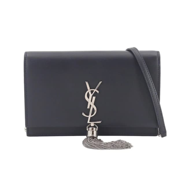 Saint Laurent Kate Chain Wallet Bifold Leather Navy Shoulder Bag in Navy Leather from The Reluxe, photo 1 of 1