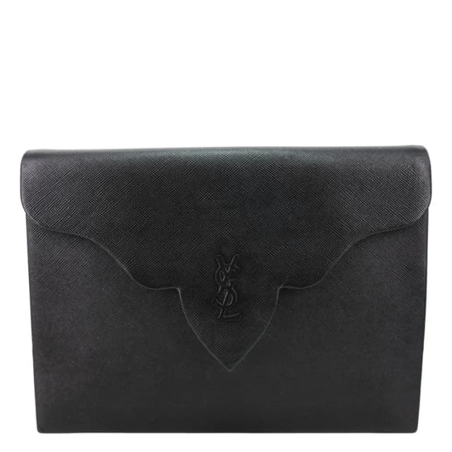 Saint Laurent Saffiano Leather Clutch Black in Black Saffiano leather from Dallas Designer Handbags, photo 1 of 1