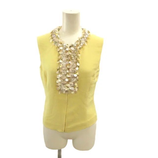 Miu Miu Sequin Top Yellow Sleeveless Zip-up Top 38 in Yellow from The Reluxe, photo 1 of 1