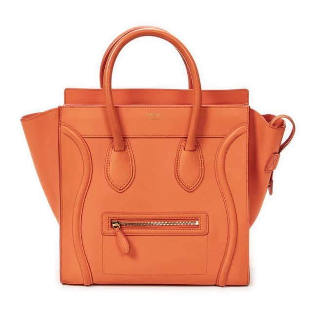 Celine Mini Luggage Handbag Orange Calfskin in Orange Calfskin from The Reluxe, photo 1 of 1