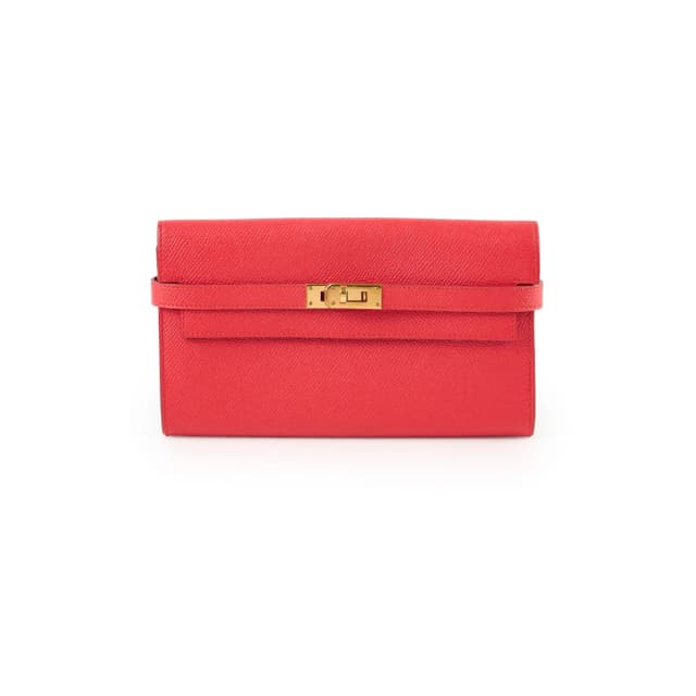 Hermès Kelly Wallet Rouge Tomate (S5) Epsom Gold hardware X Stamp in Red Epsom leather from The Purse Affair, photo 1 of 1